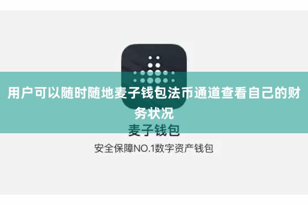 用户可以随时随地麦子钱包法币通道查看自己的财务状况