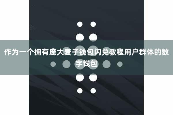 作为一个拥有庞大麦子钱包闪兑教程用户群体的数字钱包