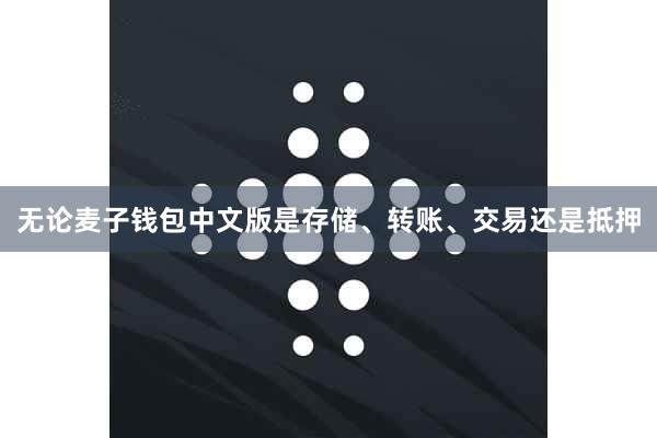 无论麦子钱包中文版是存储、转账、交易还是抵押