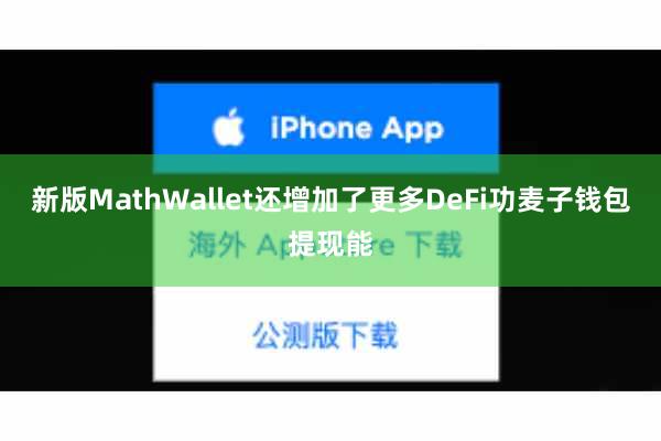 新版MathWallet还增加了更多DeFi功麦子钱包提现能
