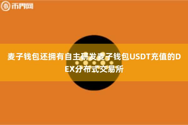 麦子钱包还拥有自主研发麦子钱包USDT充值的DEX分布式交易所