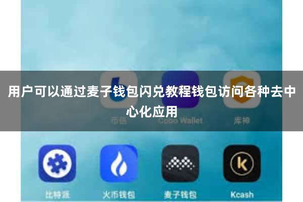 用户可以通过麦子钱包闪兑教程钱包访问各种去中心化应用